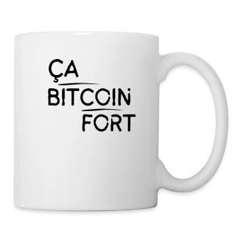 Ça Bitcoin fort motif Noir - Mug blanc - blanc - Droite