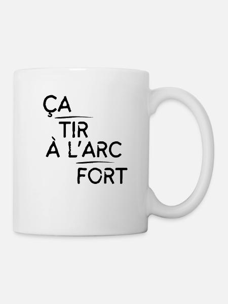 Ça tir à l'arc fort motif Noir - Mug blanc - blanc