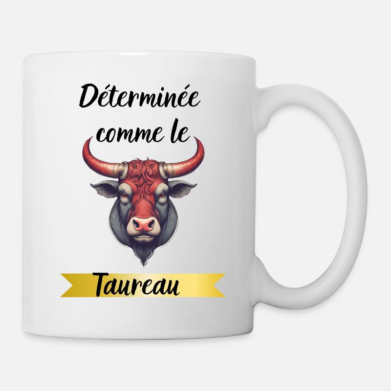 Déterminée comme le taureau - Mug blanc - blanc
