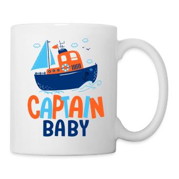 Baby Captain baby birth baby boat - Mug - white - Right