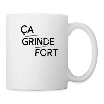 Ça grinde fort motif Noir - Mug blanc - blanc - Droite