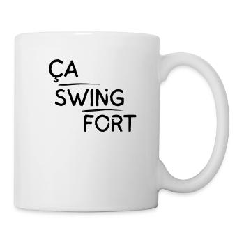 Ça swing fort motif Noir - Mug blanc - blanc - Droite
