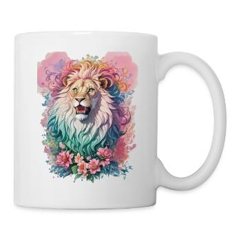 Löwe Wasserfarbe - Tasse - Weiß - Rechts