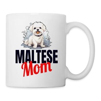 Maltese Lapdog Puppy Muttertag Welpe - Tasse - Weiß - Rechts
