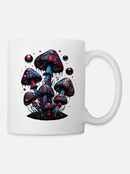 Psychedelic Mushroom Magic - Tasse - Weiß