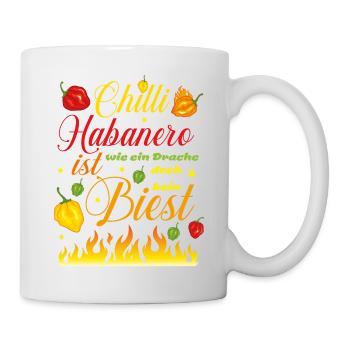Chilli Habanero est comme un dragon mais pas une bête - Mug blanc - blanc - Droite