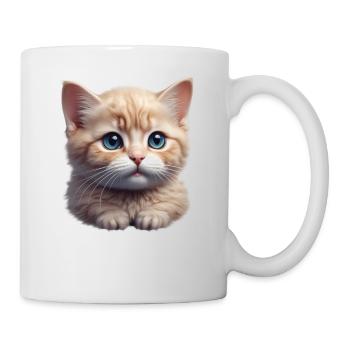 Süßes, kleines Kätzchen - Tasse - Weiß - Rechts