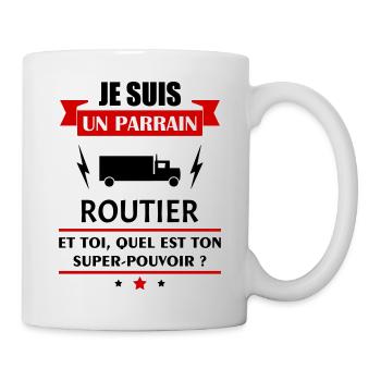 Je suis un parrain routier super pouvoir, Noël - Mug blanc - blanc - Droite