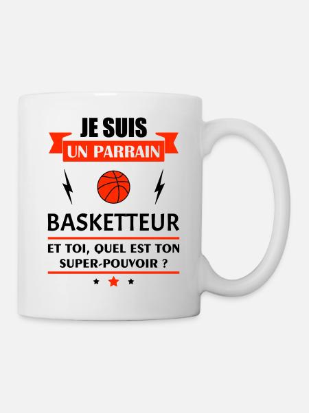 Je suis un parrain baketteur super pouvoir, noël - Mug blanc - blanc