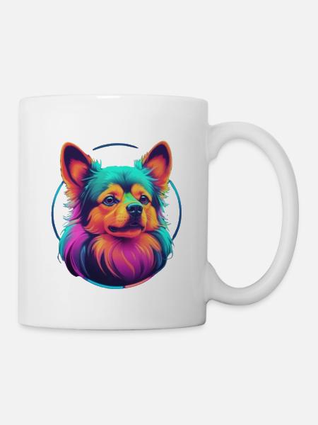 Dog Neonlight - Luminous design for dog fans - Mug - white
