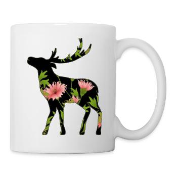 Hirsch - Tasse - Weiß - Rechts