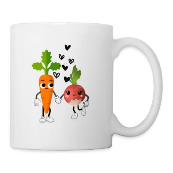 Gemüse Pärchen - vegetable couple - Tasse - Weiß - Rechts
