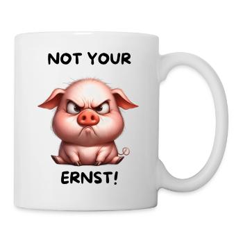 Ernsthaftes Schweinchen - Tasse - Weiß - Rechts