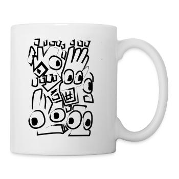 Fragmentierte Gesichter - Brut Art - Tasse - Weiß - Rechts