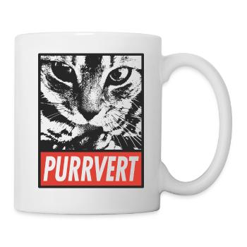 Purrvert – einzigartige Katzengrafik - Tasse - Weiß - Rechts