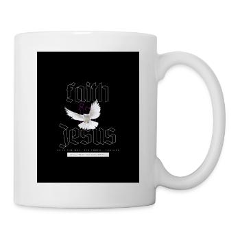 Black and Pink Faith Streetwear T Shirt - Tasse - Weiß - Rechts