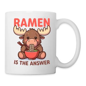 Moose Eating Ramen Noodles Food - Mug - white - Right