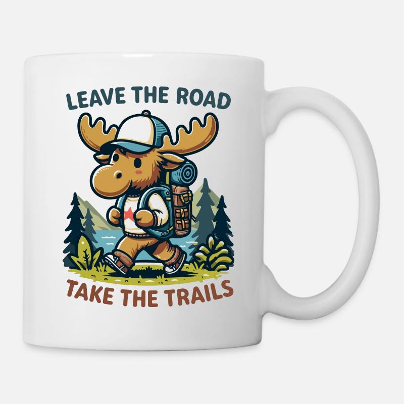 Elch-Wanderer Outdoor-Abenteuer-Wandern - Tasse - Weiß