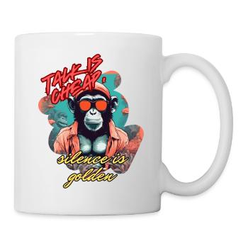 Talk is cheap, silence is golden - Mug - white - Right