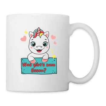 Einhorn - Was gibt's zum Essen? - Tasse - Weiß - Rechts