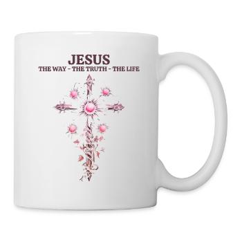 Jesus bible christian religion christian cross christ - Mug - white - Right