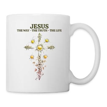 Jesus bible christian religion christian cross christ - Mug - white - Right