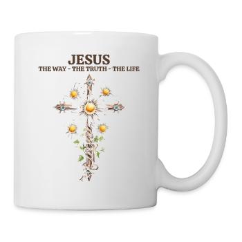 Jesus bible christian religion christian cross christ - Mug - white - Right
