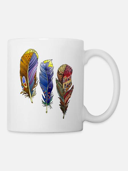 Feder - Tasse - Weiß