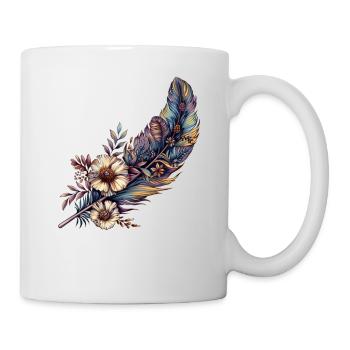 Feather with great decoration - Mug - white - Right