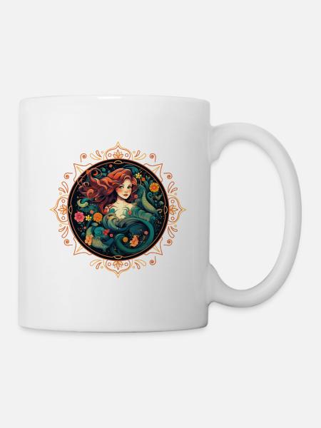 Meerjungrau Bunt - Tasse - Weiß