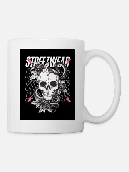 Crâne streetwear - Mug blanc - blanc