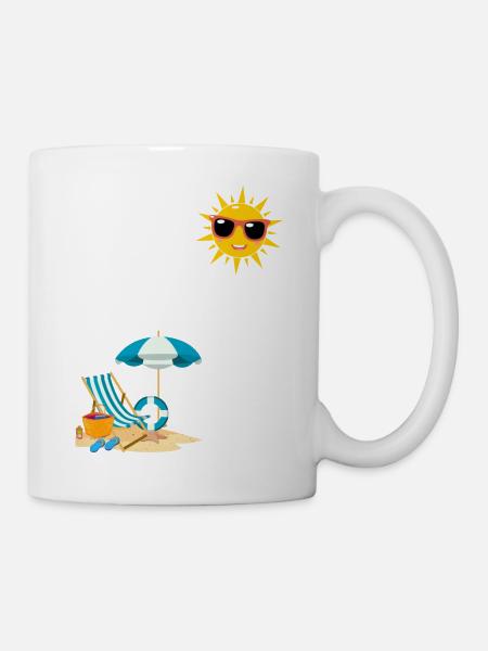 Soleil au bord de plage - Mug blanc - blanc