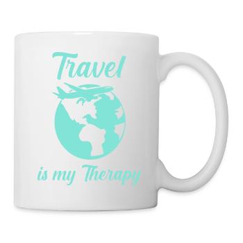 travel is my therapy - Mug - white - Right