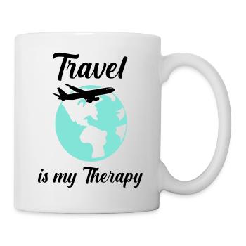 travel is my therapy - Mug - white - Right