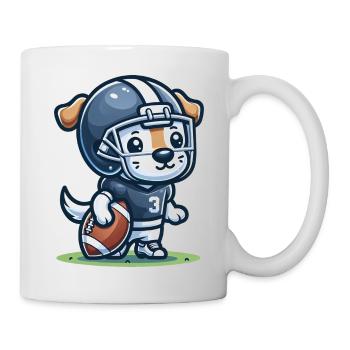 Cute American Football Player Dog - Mug - white - Right