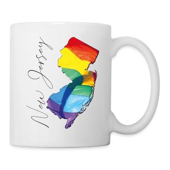 New Jersey (United States) | Real Flag | LGBTQIA+ Script - Mug - white - Right