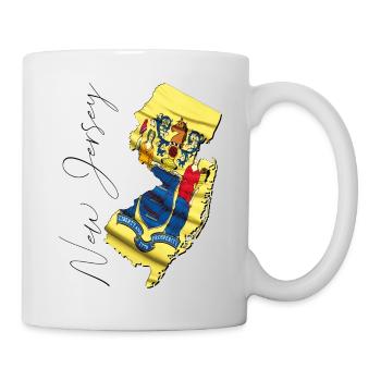 New Jersey (United States) | Real Flag | Flag Map Script - Mug - white - Right