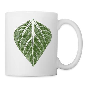 Bohnenblatt / Blätter Abdruck der Bohne - Tasse - Weiß - Rechts