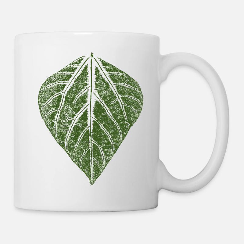 Bohnenblatt / Blätter Abdruck der Bohne - Tasse - Weiß
