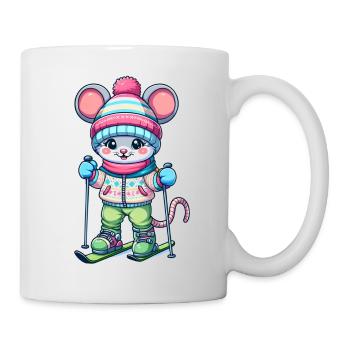 Cute Skier Mouse - Mug - white - Right