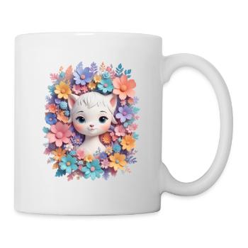 Chat heureux, maison heureuse - Mug blanc - blanc - Droite