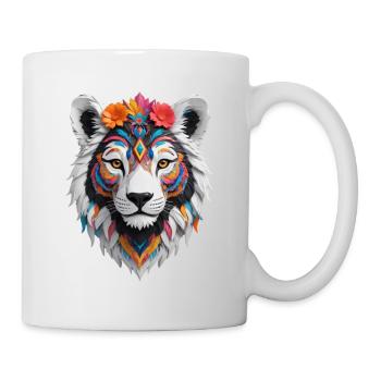 Chat sauvage coloré - Mug blanc - blanc - Droite