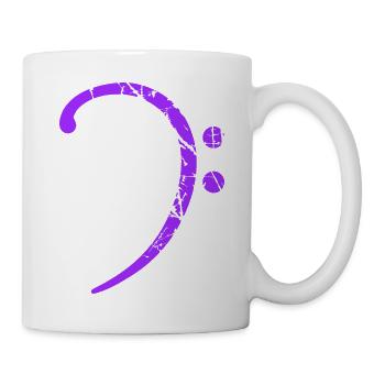 Bass Musik Notenschlüssel Note Kratzer Musiknote - Tasse - Weiß - Rechts