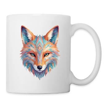 Schöner gestalteter Fuchskopf - Tasse - Weiß - Rechts