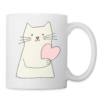 Cat with heart - Mug - white - Right