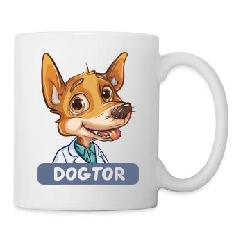 Dessin animé Chihuahua Médecin avec un sourire mignon - Mug blanc - blanc - Droite