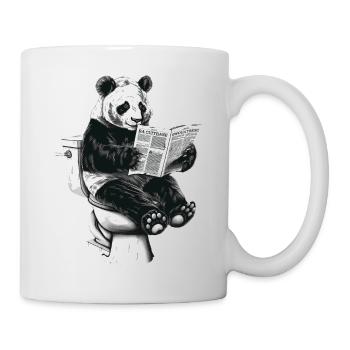 Belesener Panda genießt Lektüre - Tasse - Weiß - Rechts