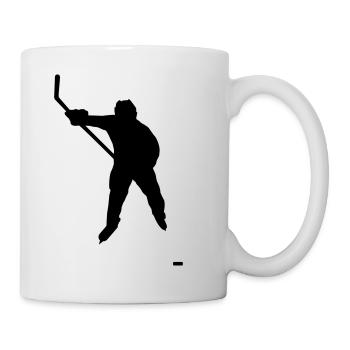 Eishockey Spieler mit Puck - Tasse - Weiß - Rechts