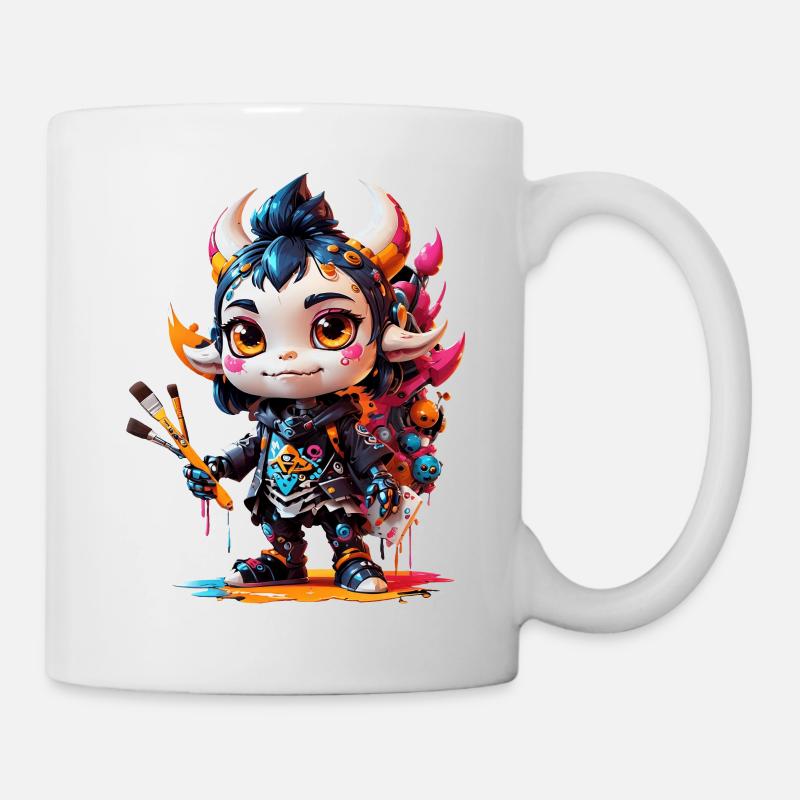 Monstre Artiste Kawaii - Mug blanc - blanc