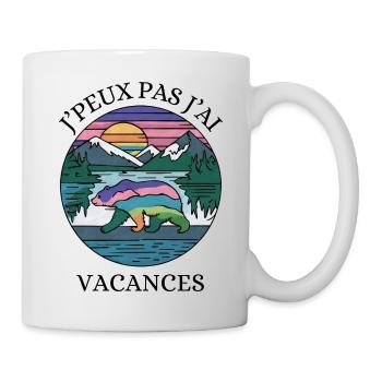 Strandurlaub Natur Bär - Ich kann nicht Urlaub machen - Tasse - Weiß - Rechts
